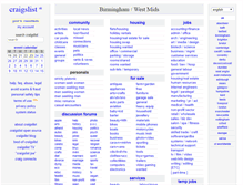 Tablet Screenshot of birmingham.craigslist.co.uk