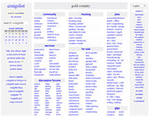 Tablet Screenshot of goldcountry.craigslist.org