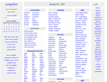 Tablet Screenshot of annapolis.craigslist.org