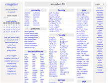 Tablet Screenshot of annarbor.craigslist.org