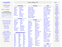 Tablet Screenshot of pennstate.craigslist.org