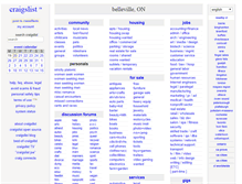 Tablet Screenshot of belleville.craigslist.ca