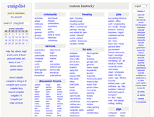 Tablet Screenshot of eastky.craigslist.org