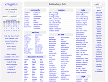 Tablet Screenshot of hattiesburg.craigslist.org